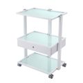 Frosted Trolley White 1 Drawer