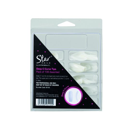 Star Nails Deep C Curve Tips Assorted (100)