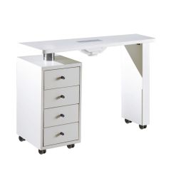 Rio Manicure Table With Dust Extractor Fan White 